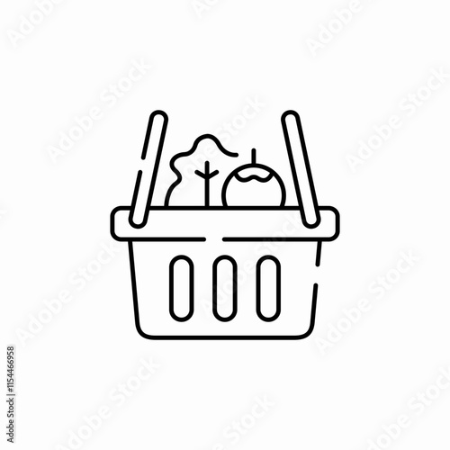 grocery shopping basket icon sign vector