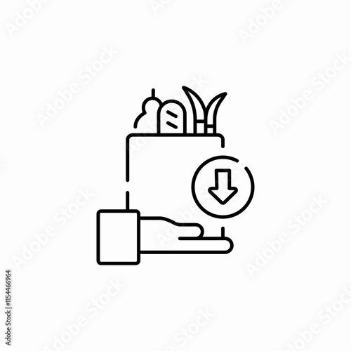 grocery shopping bag download icon sign vector