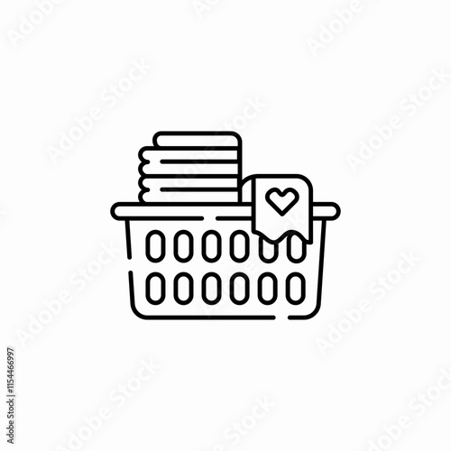 laundry basket icon sign vector