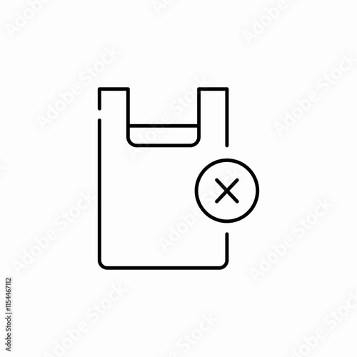 no plastic bag icon sign vector