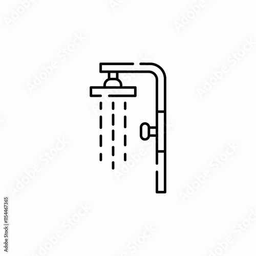 shower bathroom icon sign vector