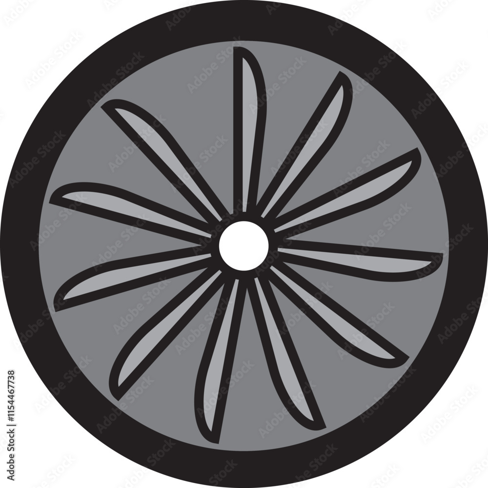 Aircraft turbine icon vector. Aircraft equipment. Jet propeller. Aero engine. Vector illustration on white background Aircraft turbine icon vector. Aircraft equipment. Jet propeller. Aero engine. Vector illustration on white background