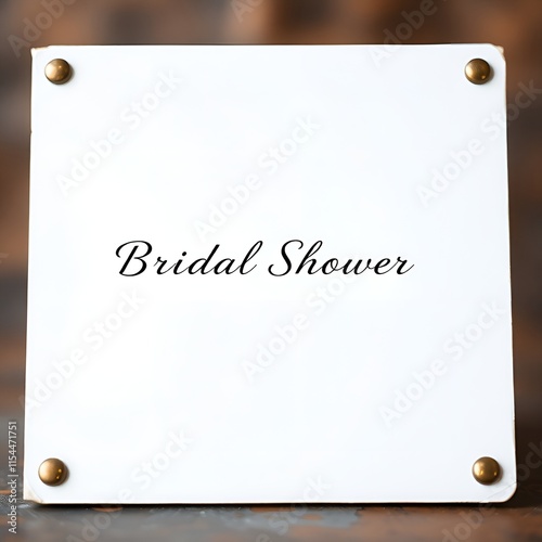 Bridal shower invitation mockup on stylish background with decorative corners