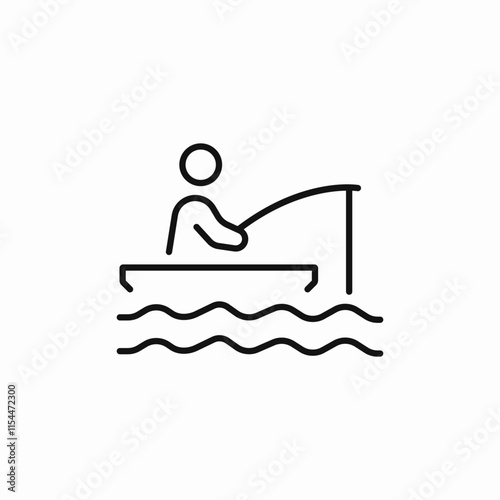 boat fishing icon sign vector