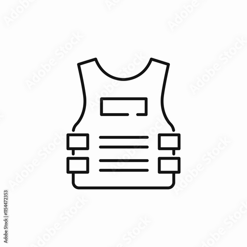 bulletproof vest icon sign vector