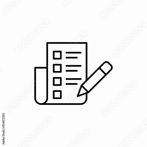 check list pen icon sign vector