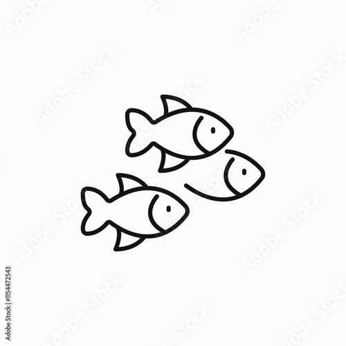 fish school icon sign vector