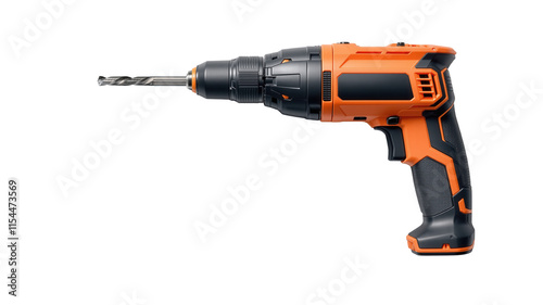 Transparent PNG Image of Future Wireless Electric Screwdriver with LED Light - High-Tech Power Tool for DIY Projects, Transparent Stock Photo, Seamless Background, Modern Cordless Drill, Innovative De