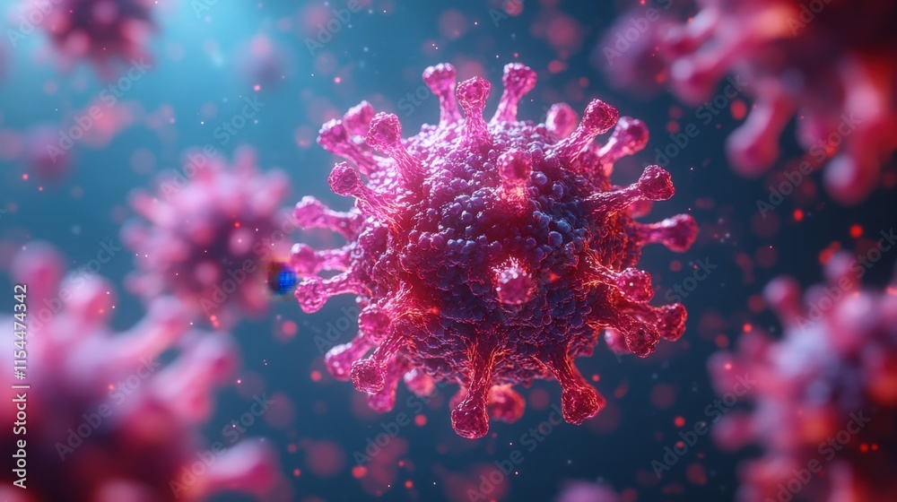 Obraz premium Microscopic view of virus particles. (3)