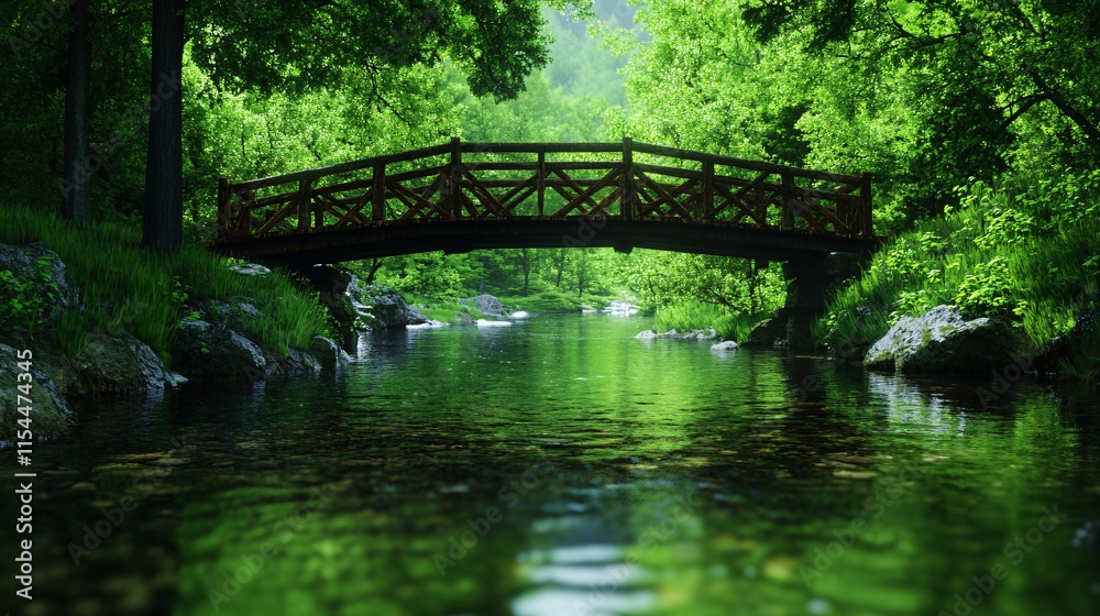 The bridge with beautiful river The bridge with beautiful river