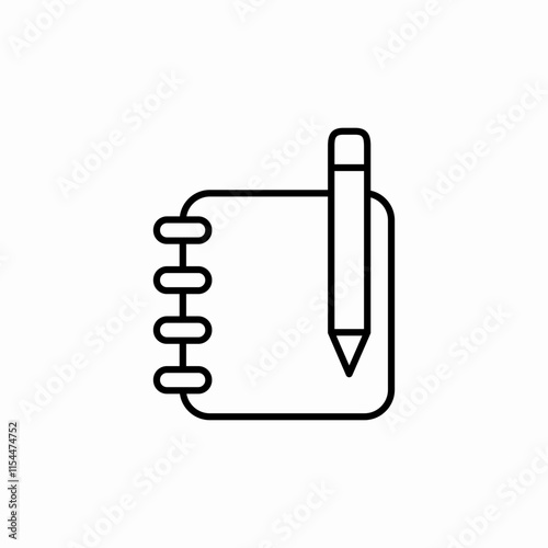 notepad notes pen icon sign vector