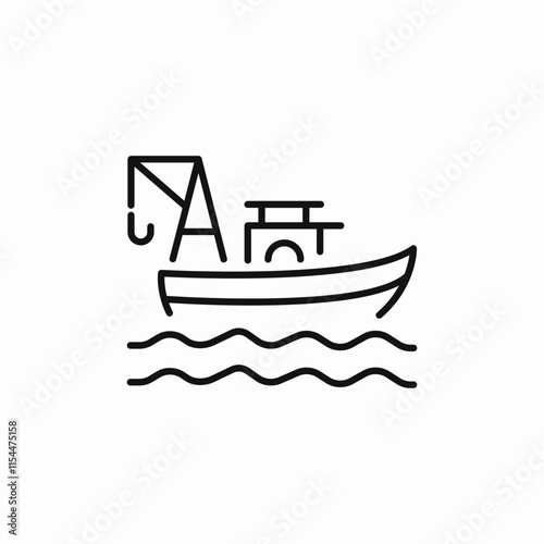 tow boat icon sign vector