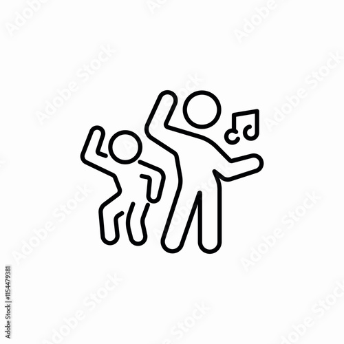 dancing people icon sign vector