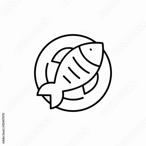 fish food icon sign vector