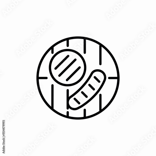 grill meat sausage icon sign vector