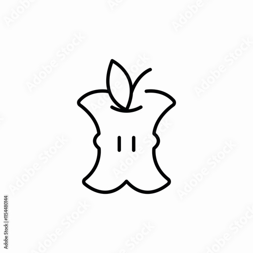 half apple icon sign vector
