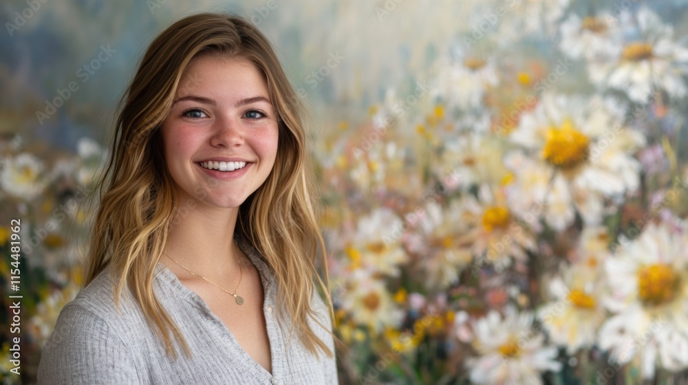 Relaxed Smile in Artistic Studio with Warm Light Relaxed Smile in Artistic Studio with Warm Light