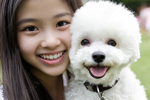At the park, a little dog and its owner play and have a wonderful time together