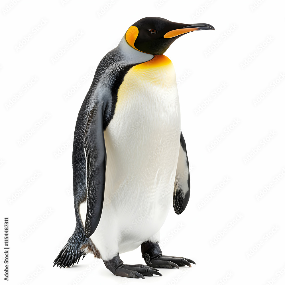 Obraz premium Majestic Emperor Penguin Standing Proudly on Ice with Vibrant Colors