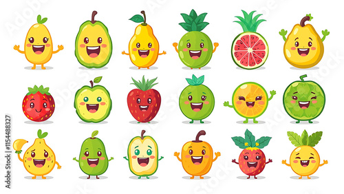 Fruits and vegetables collection. Illustration in flat style. Cute colorful vector illustration template with different types of fruits and vegetables fruits beatiful illustration