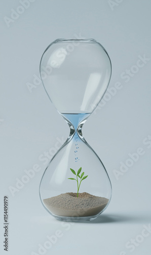 Hourglass with Plant and Sand photo