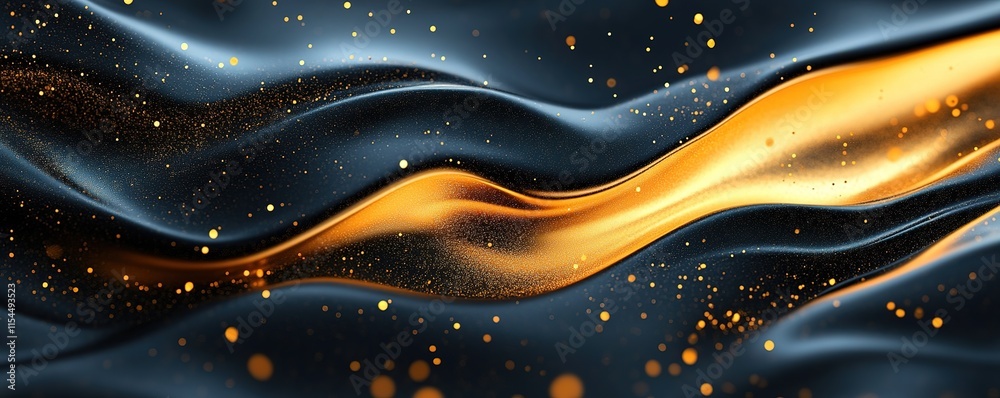 Dynamic gold and black abstract waves digital art high contrast fluid texture modern style Dynamic gold and black abstract waves digital art high contrast fluid texture modern style