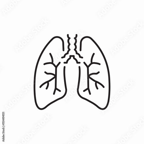 lungs organ icon sign vector