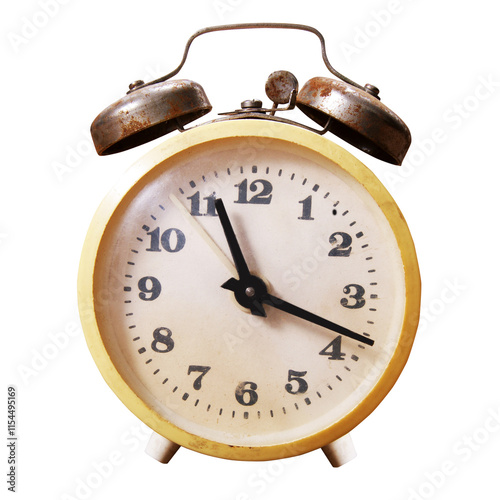 vintage alarm clock isolated
