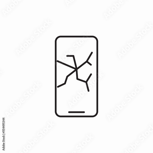 phone screen crack icon sign vector