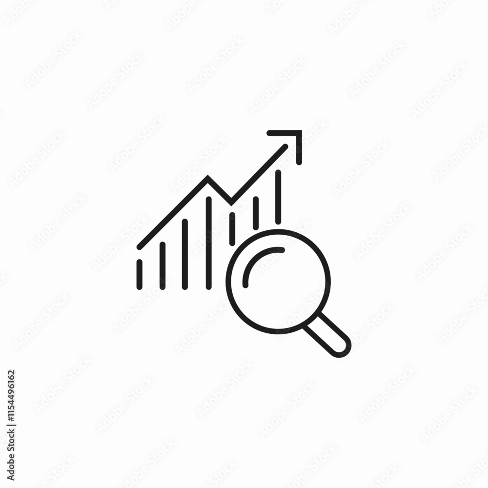 search statistics icon sign vector search statistics icon sign vector
