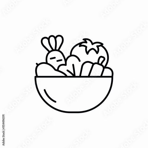 vegetables bowl icon sign vector