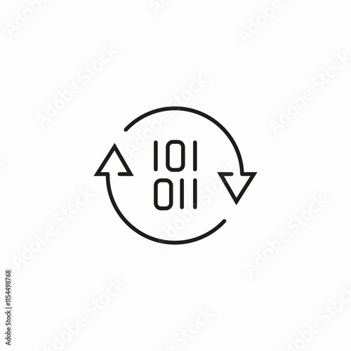 binary code synchronization icon sign vector