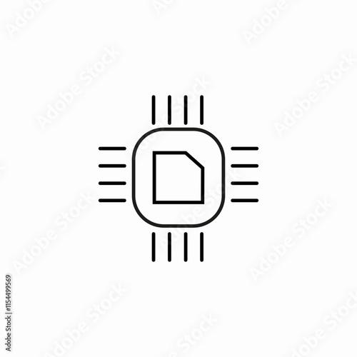 cpu processor icon sign vector