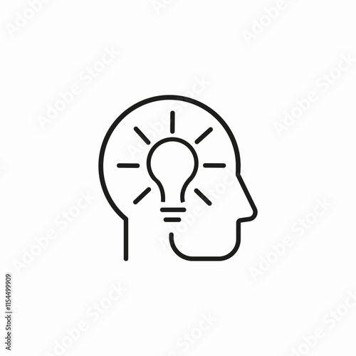 head bulb idea icon sign vector