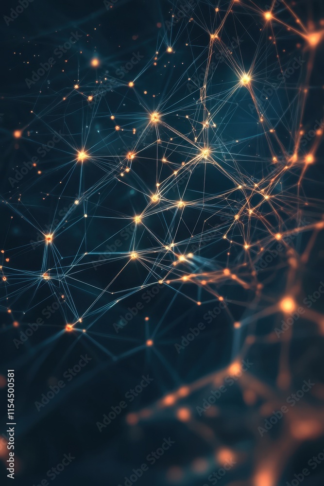 Obraz premium Abstract representation of interconnected nodes and pathways.