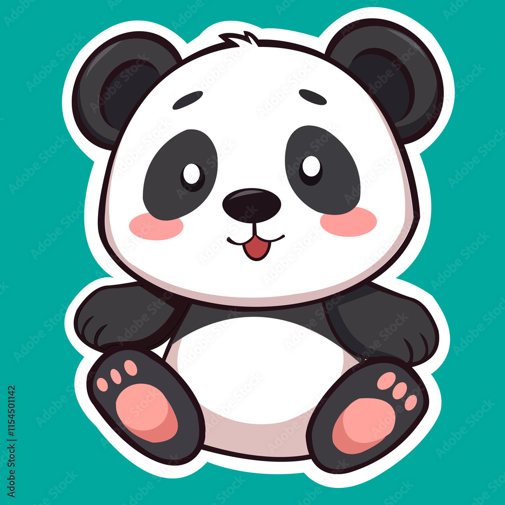 Fototapeta premium a cute baby panda cartoon sticker