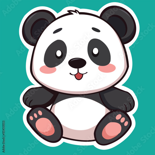 a cute baby panda cartoon sticker