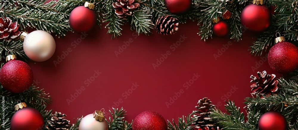 Background enhanced with an ornament frame for Christmas spirit