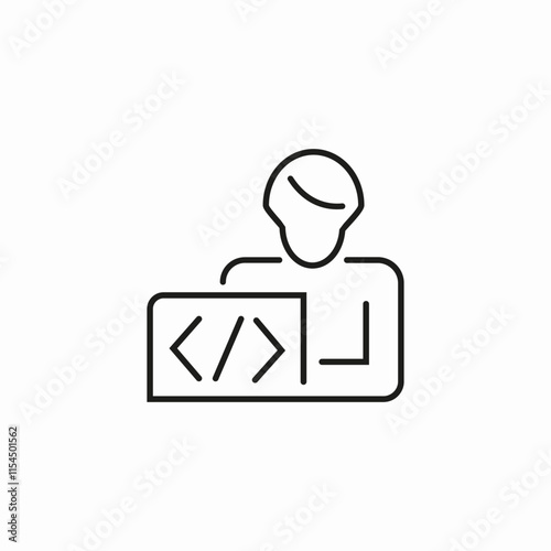 web developer laptop icon sign vector