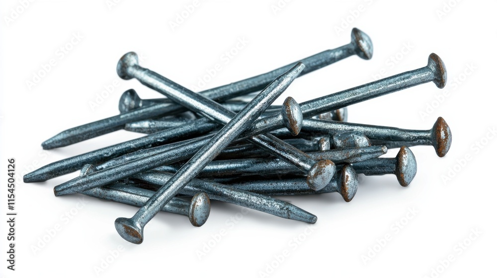 Rusty Metallic Nails and Hardware Tools on Workshop Workbench Rusty Metallic Nails and Hardware Tools on Workshop Workbench