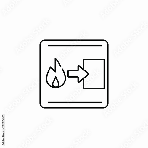 exit fire icon sign vector