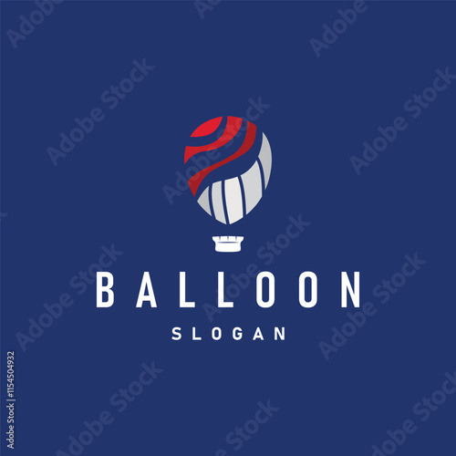 Hot air balloon logo premium creative design colorful air transport symbol template simple style