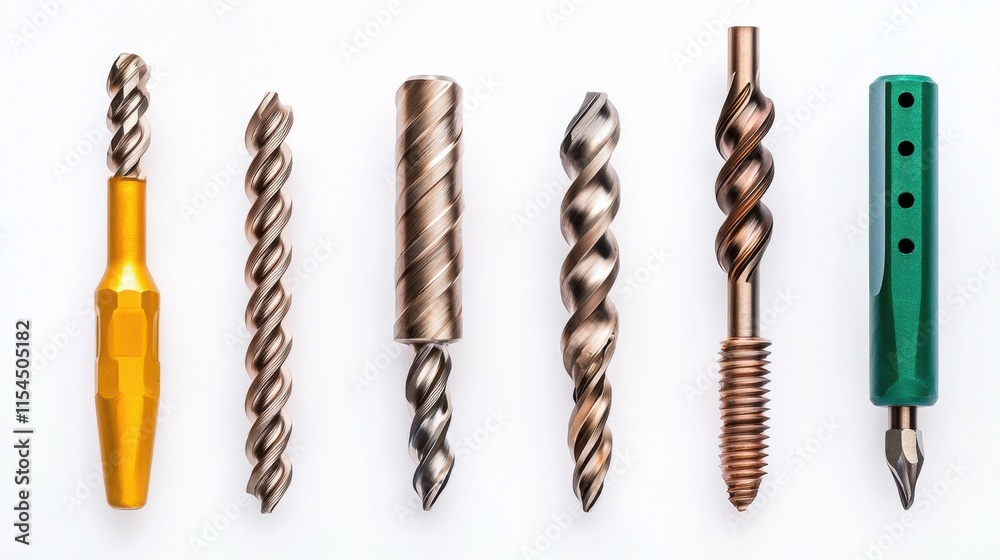 Assortment of Various Industrial Tools and Hardware on Light Background Assortment of Various Industrial Tools and Hardware on Light Background