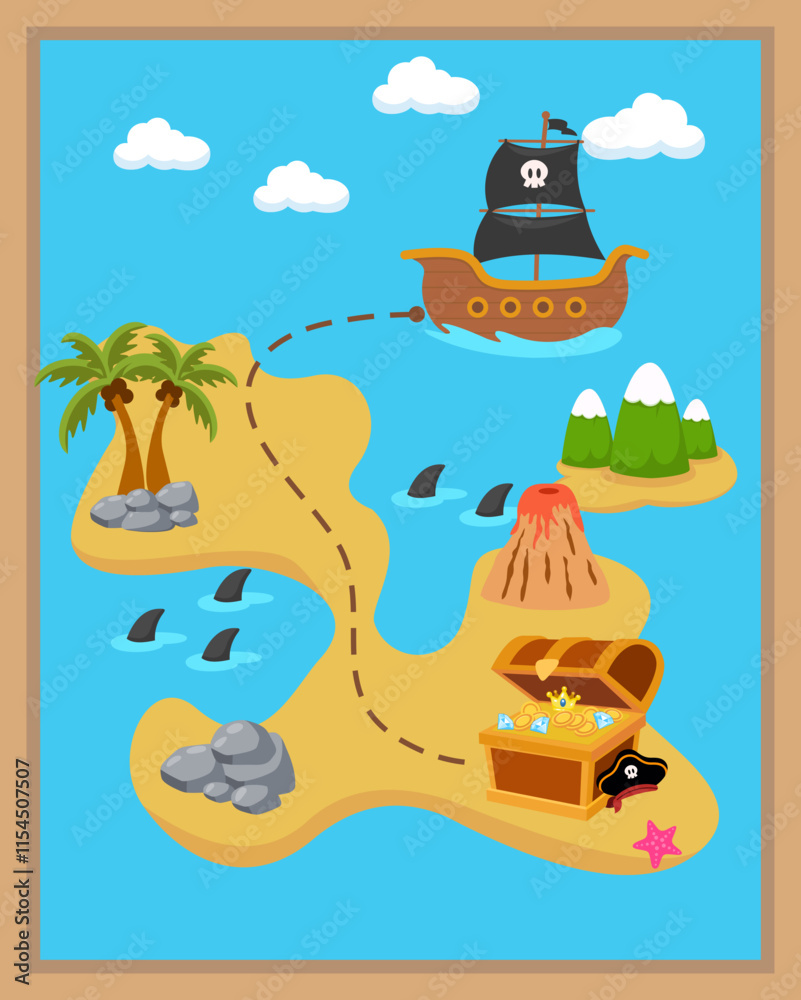 Naklejka premium Treasure Map