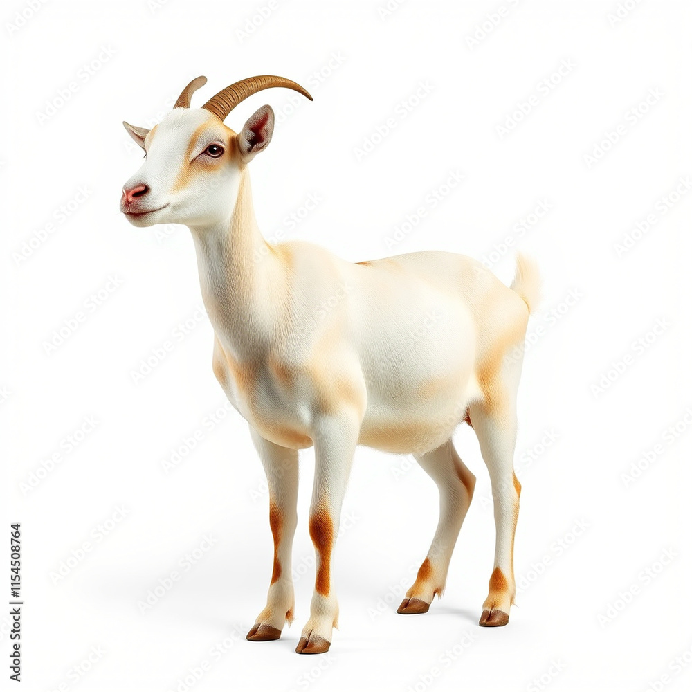 Fototapeta premium Goat on white background - animal generation -