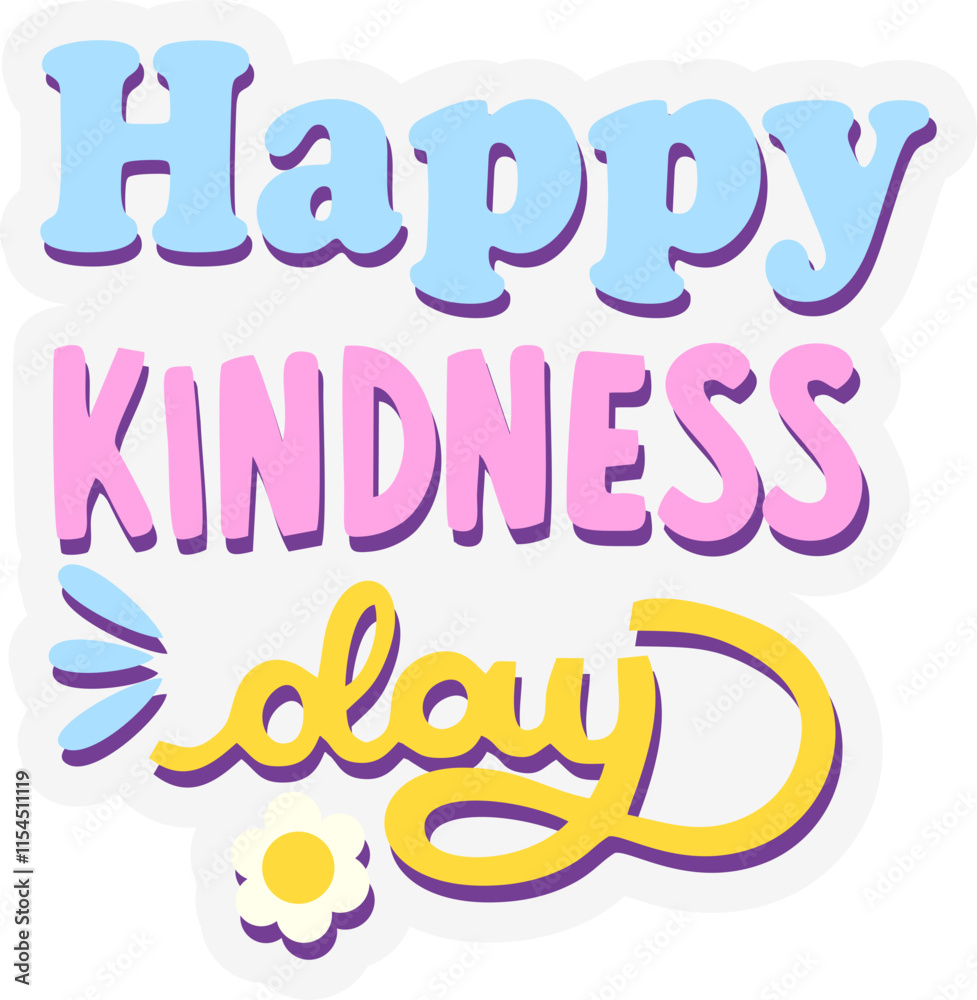 World kindness Day Lettering Sticker World kindness Day Lettering Sticker