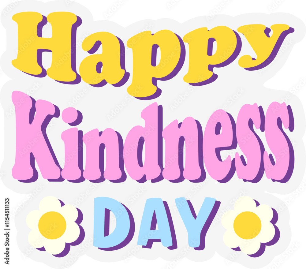 Obraz premium World kindness Day Lettering Sticker