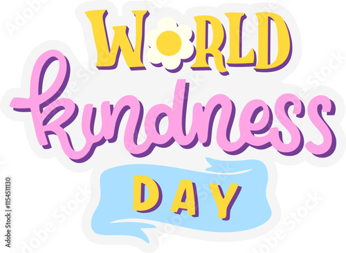 World kindness Day Lettering Sticker