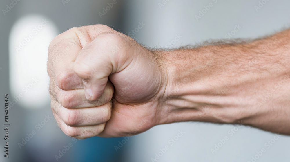 Be strong, A close-up of a clenched fist, displaying strength and determination, set against a blurred background. Be strong, A close-up of a clenched fist, displaying strength and determination, set against a blurred background.