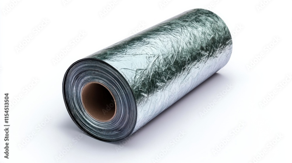 Metallic Foil Roll on Minimal Studio Backdrop with Reflective Surface Metallic Foil Roll on Minimal Studio Backdrop with Reflective Surface